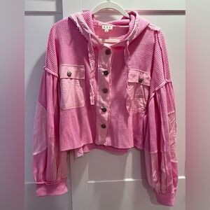POL Vibrant Pink Button-Up Jacket